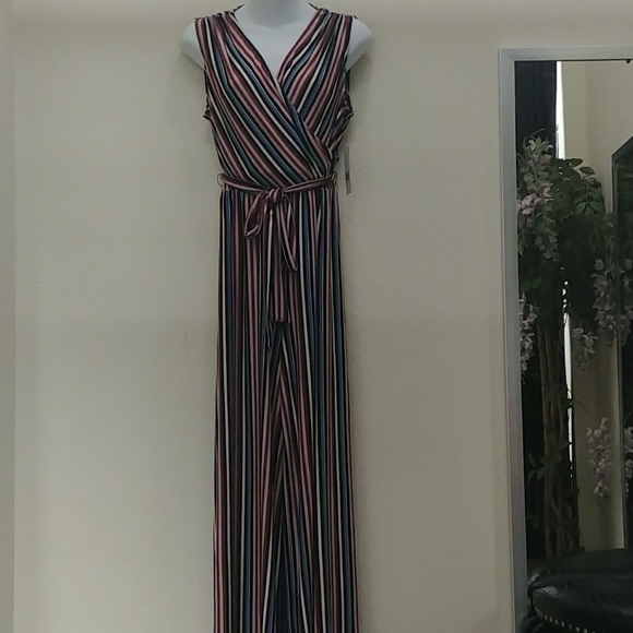 Anthropologie- Donna Morgan Striped Jumpsuit - Picture 6 of 16